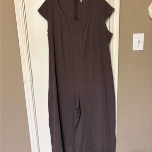 Brown Sleeveless Jumpsuit